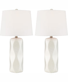 Odelia 2-Light 2 Pack-Table Lamp White Ceramichrome/ White Linen