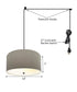 2 Light Swag Plug-In Pendant 14"w Light Oatmeal with Diffuser, Black Cord