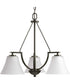 Bravo 3-Light Etched Glass Modern Chandelier Light Antique Bronze