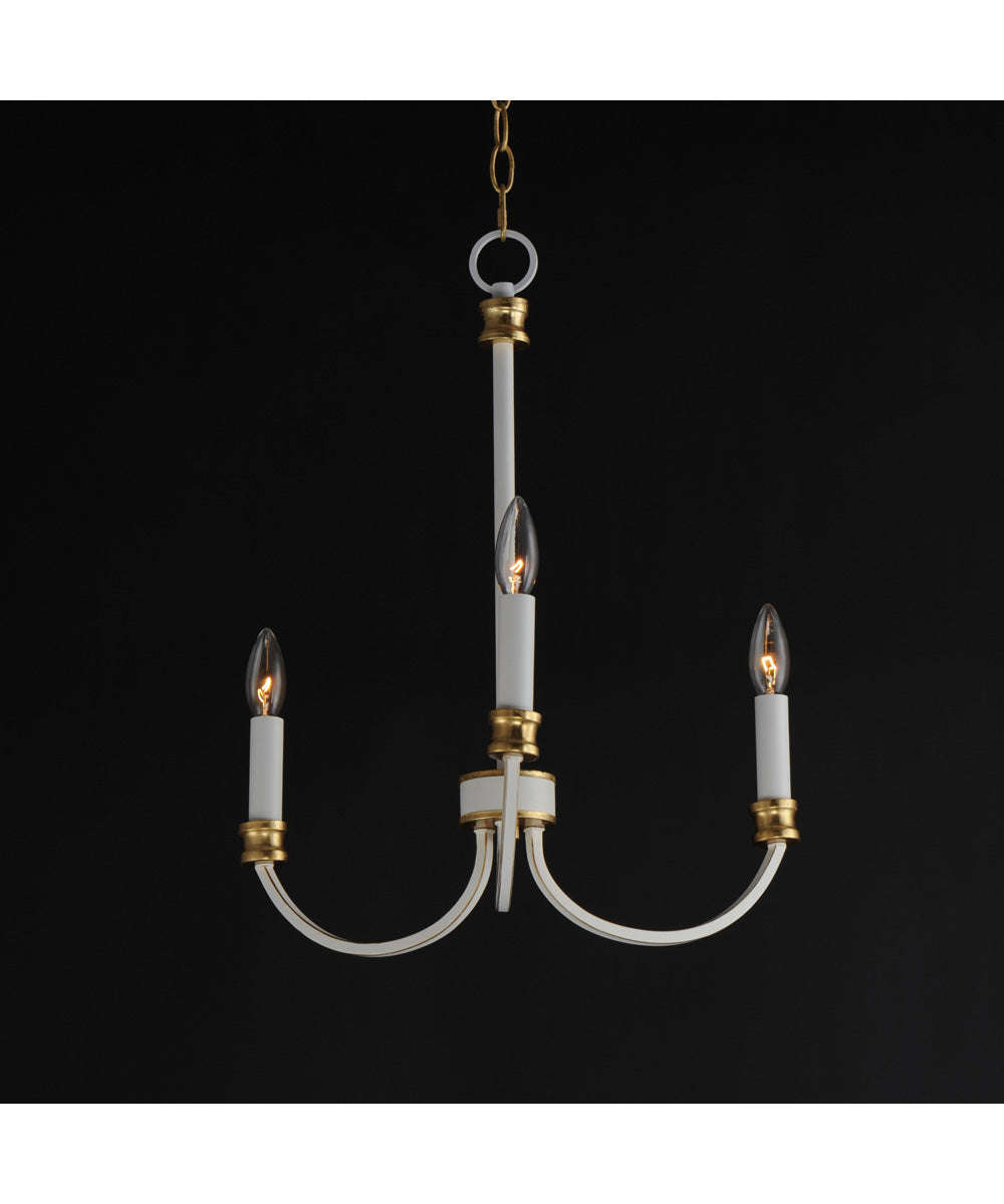 Charlton 3-Light Chandelier Weathered White/Gold Leaf