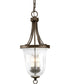 Seeded Glass 3-Light Foyer Pendant Antique Bronze