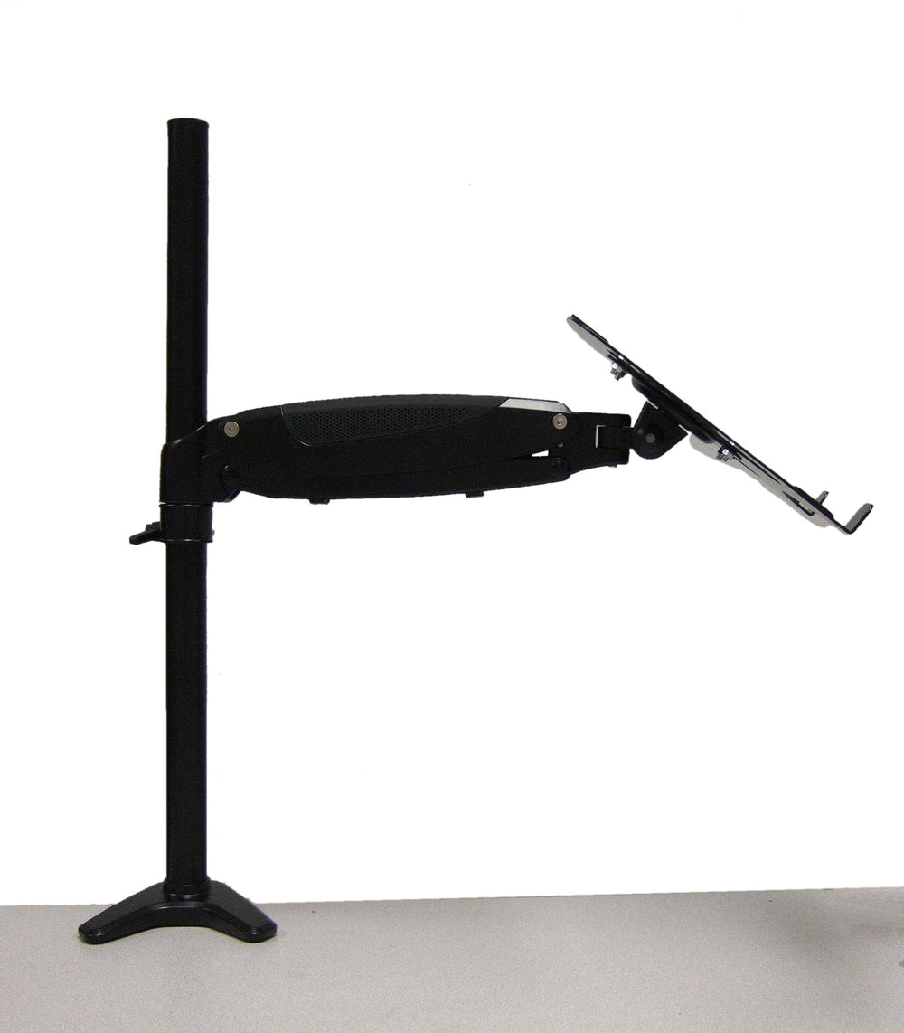 Premium Sit-Stand Monitor Arm Single Hydraulic Black including Laptop Stand