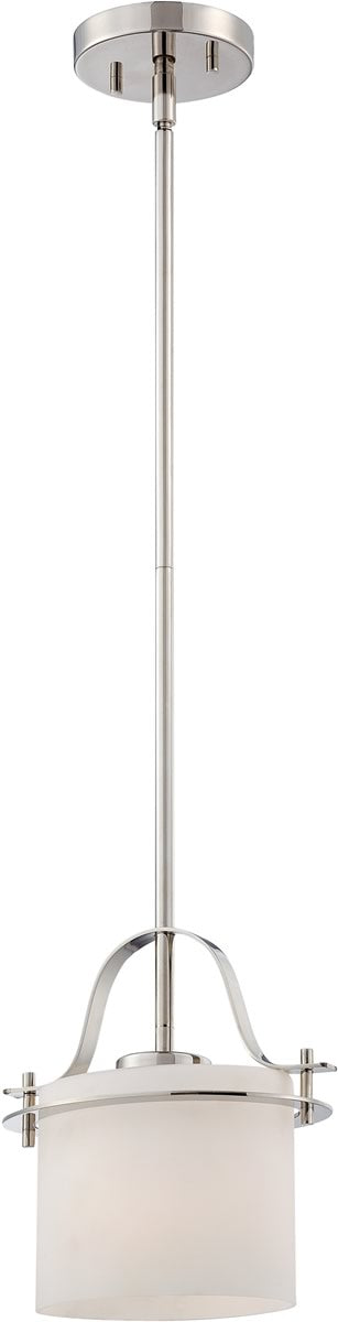 9"W Loren 1-Light Pendant Polished Nickel