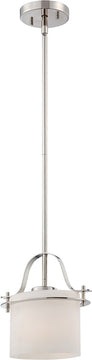 9"W Loren 1-Light Pendant Polished Nickel