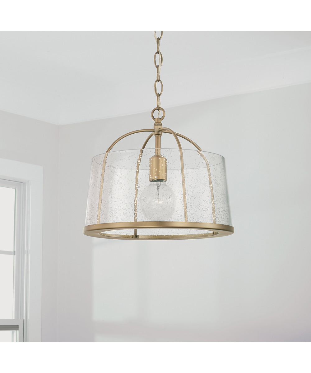 Madison 1-Light Dual-Mount Semi-Flush/Pendant Mount Aged Brass
