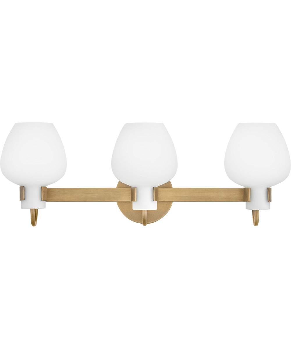 Sylvie 3-Light Medium Vanity in Heritage Brass