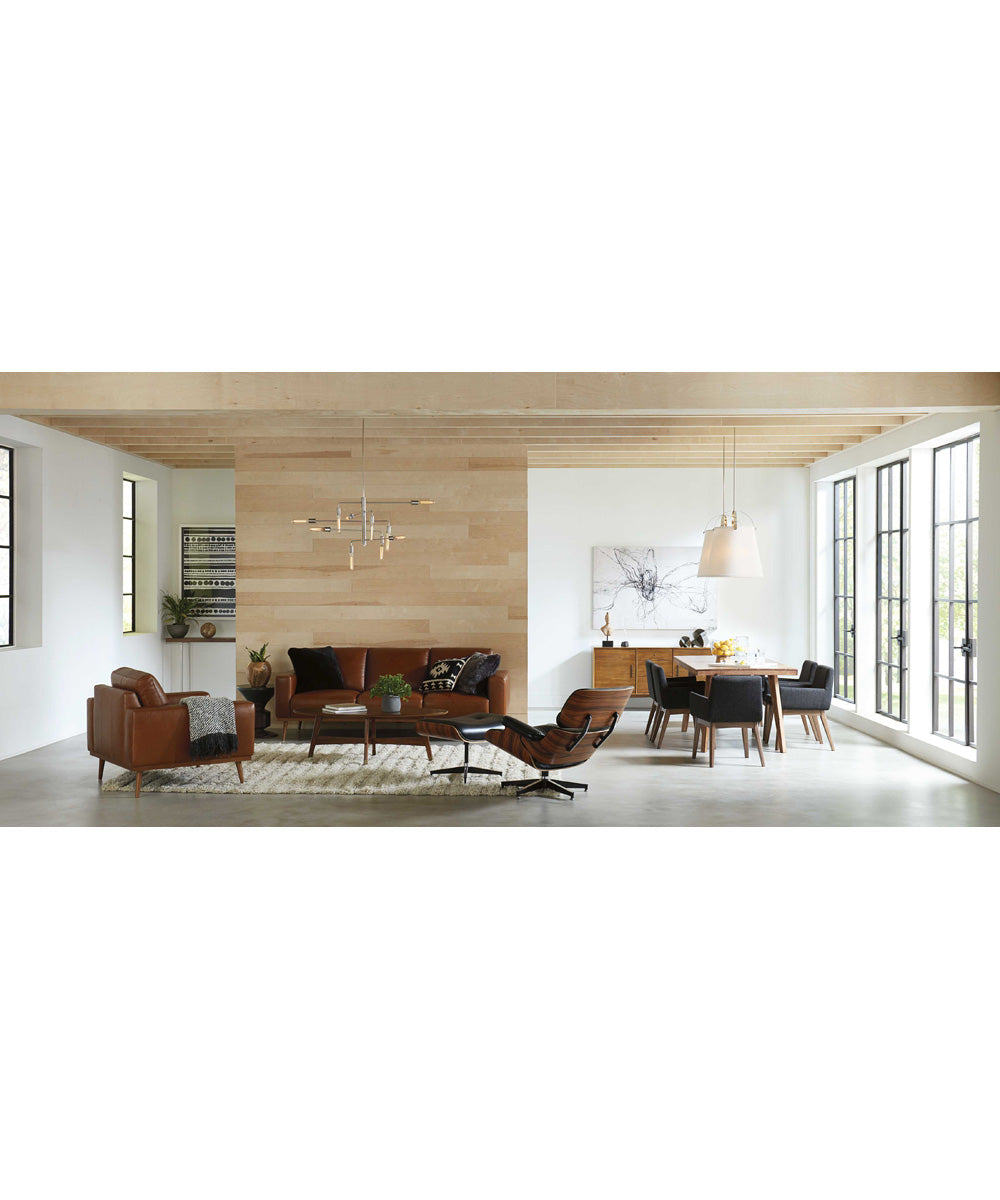 Galley 3-Light Linen Shade Coastal Pendant Light Polished Nickel