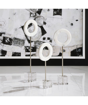 Coin Toss Marble Rings, Set of 3