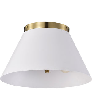 Dover 2-Light Close-to-Ceiling White / Vintage Brass