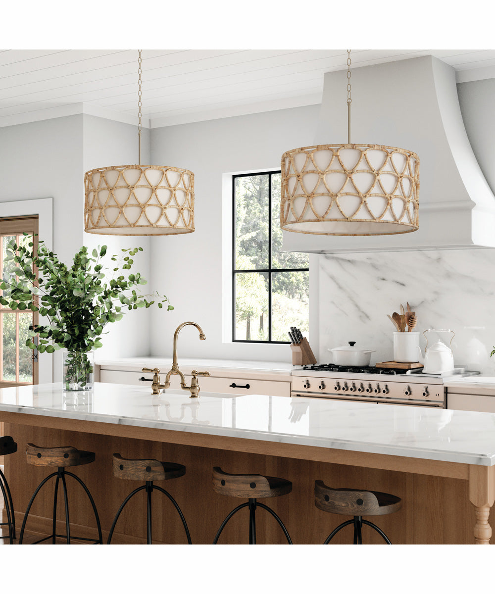 Tulum 4-Light Pendant Matte Brass