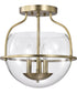 Amado 3-Light Close-to-Ceiling Vintage Brass