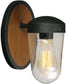 9"H Lido 1-Light Outdoor Wall Sconce Antique Pecan / Black