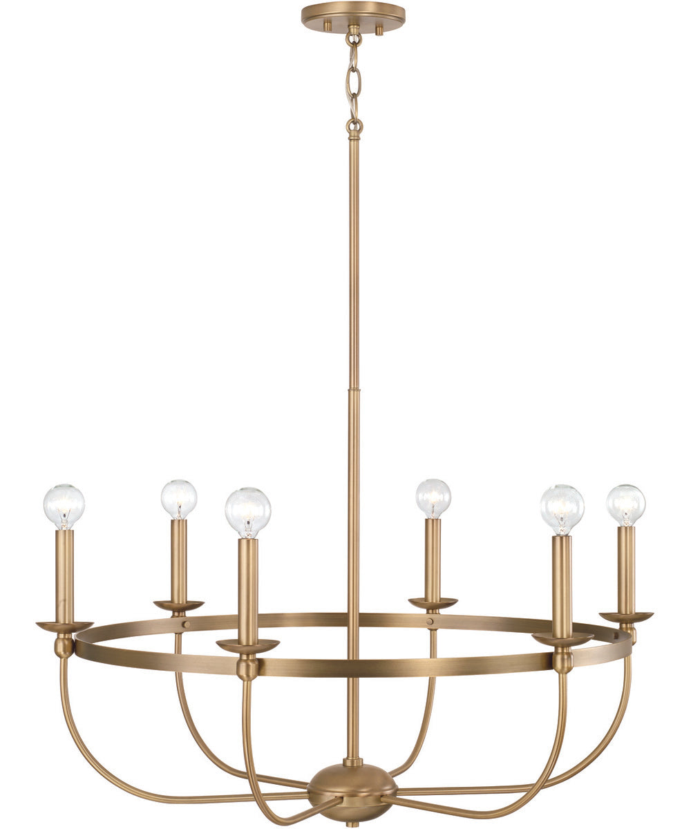 Rylann 6-Light Chandelier Aged Brass