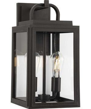 Grandbury 2-Light Transitional Clear Glass Outdoor Wall Lantern Antique Bronze