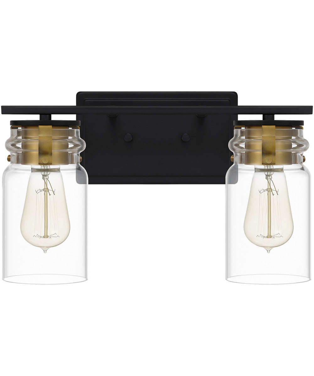 Keesey Medium 2-light Bath Light Matte Black