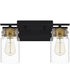 Keesey Medium 2-light Bath Light Matte Black