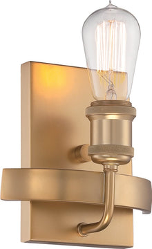 7"W Paxton 1-Light Vanity & Wall Natural Brass