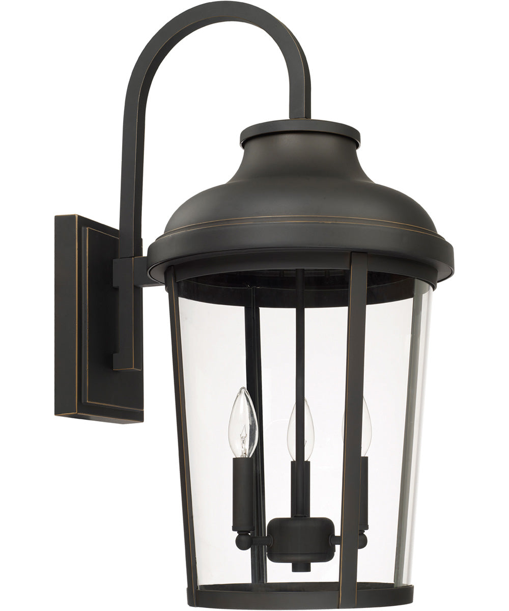 Dunbar 3-Light Outdoor Wall Mount Rain or Shine - Oiled Bronze with Clear Glass