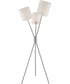 Crisanta 3-Light 3-Light Floor Lamp Brushed Nickel/White Linen