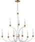 Charlton 9-Light Chandelier Weathered White/Gold Leaf