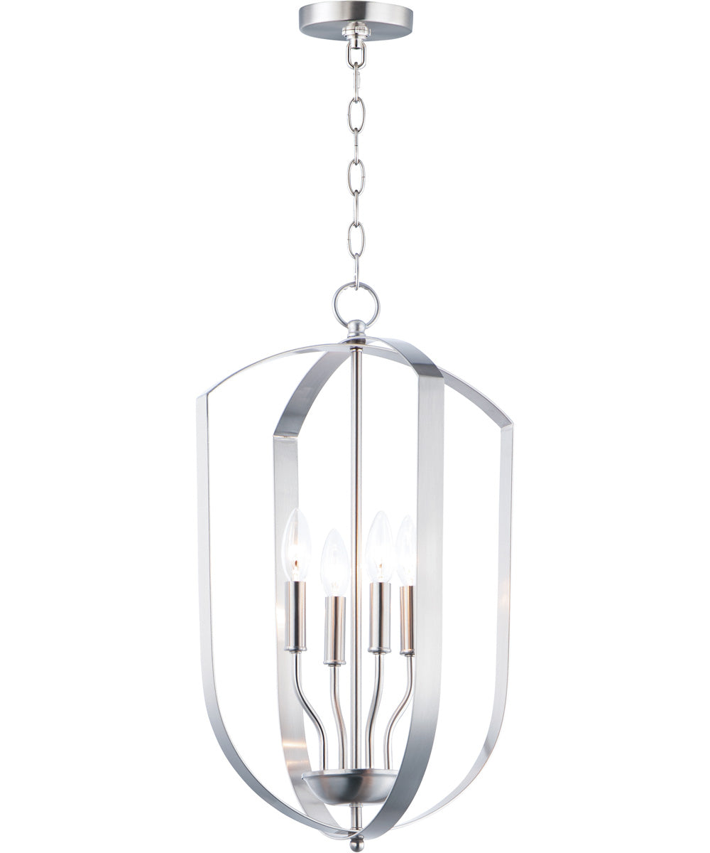 15"W Provident 4-Light Chandelier Satin Nickel