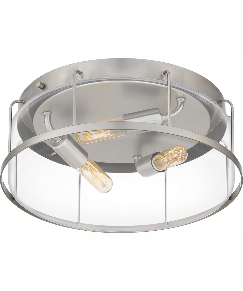 Ludlow Medium 3-light Flush Mount Brushed Nickel