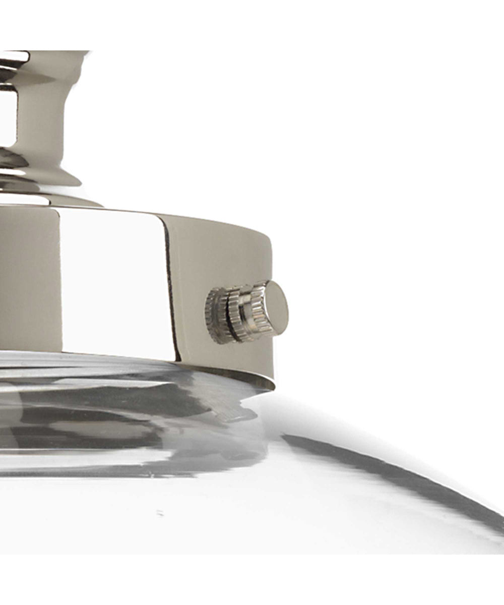 Penn 1-Light Clear Glass Farmhouse Pendant Light Polished Nickel