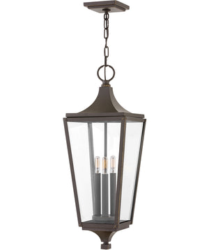 Jaymes 3-Light Large Outdoor Hanging Lantern in Oil Rubbed Bronze