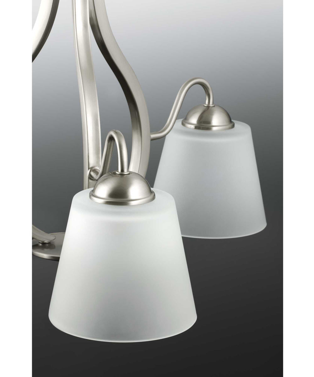 Arden 5-Light Etched Glass Farmhouse Chandelier Light Brushed Nickel