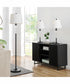 Freida 1-Light 3Pcs Floor & Table Lamp Set Black/White Shade