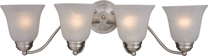 28"w Basix 4-Light Bathroom Vanity Satin Nickel