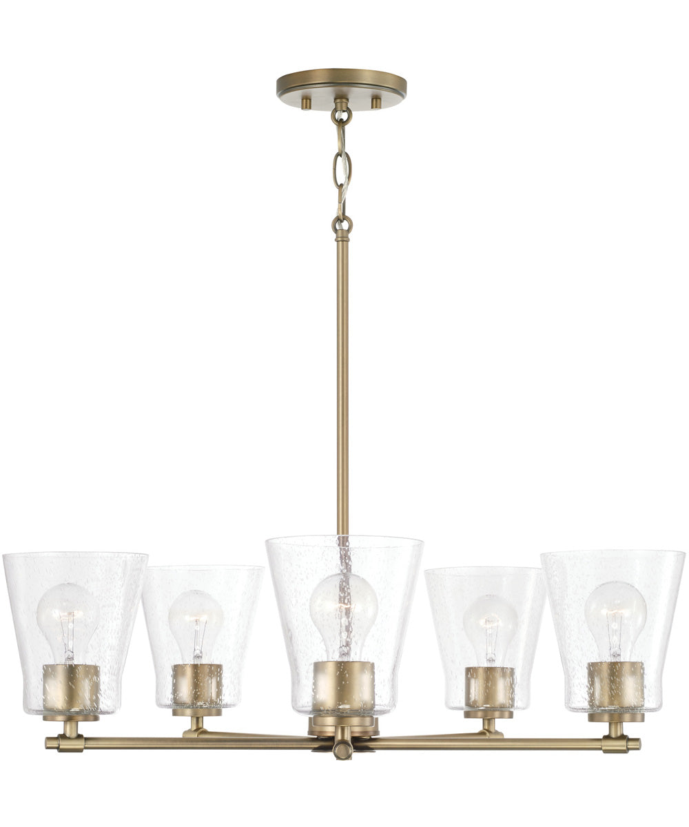 Baker 5-Light Chandelier Aged Brass