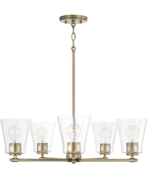 Baker 5-Light Chandelier Aged Brass