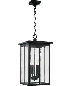 Barrett 4-Light Outdoor Hanging-Lantern Rain or Shine - Black