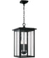 Barrett 4-Light Outdoor Hanging-Lantern Rain or Shine - Black