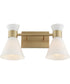 Beldar 2-light Bath Vanity Light Aged Brass w/ Gloss Opal