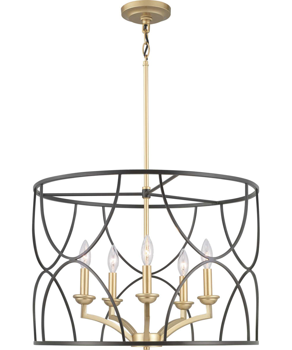Landree 5-Light Luxe Chandelier Light Matte Black
