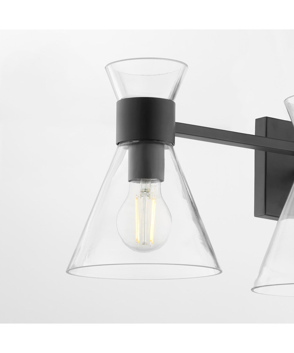 Beldar 4-light Bath Vanity Light Matte Black w/ Clear Glass