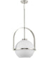 Delayne 1-Light Mid-Century Modern Etched Opal Glass Pendant Light Brushed Nickel