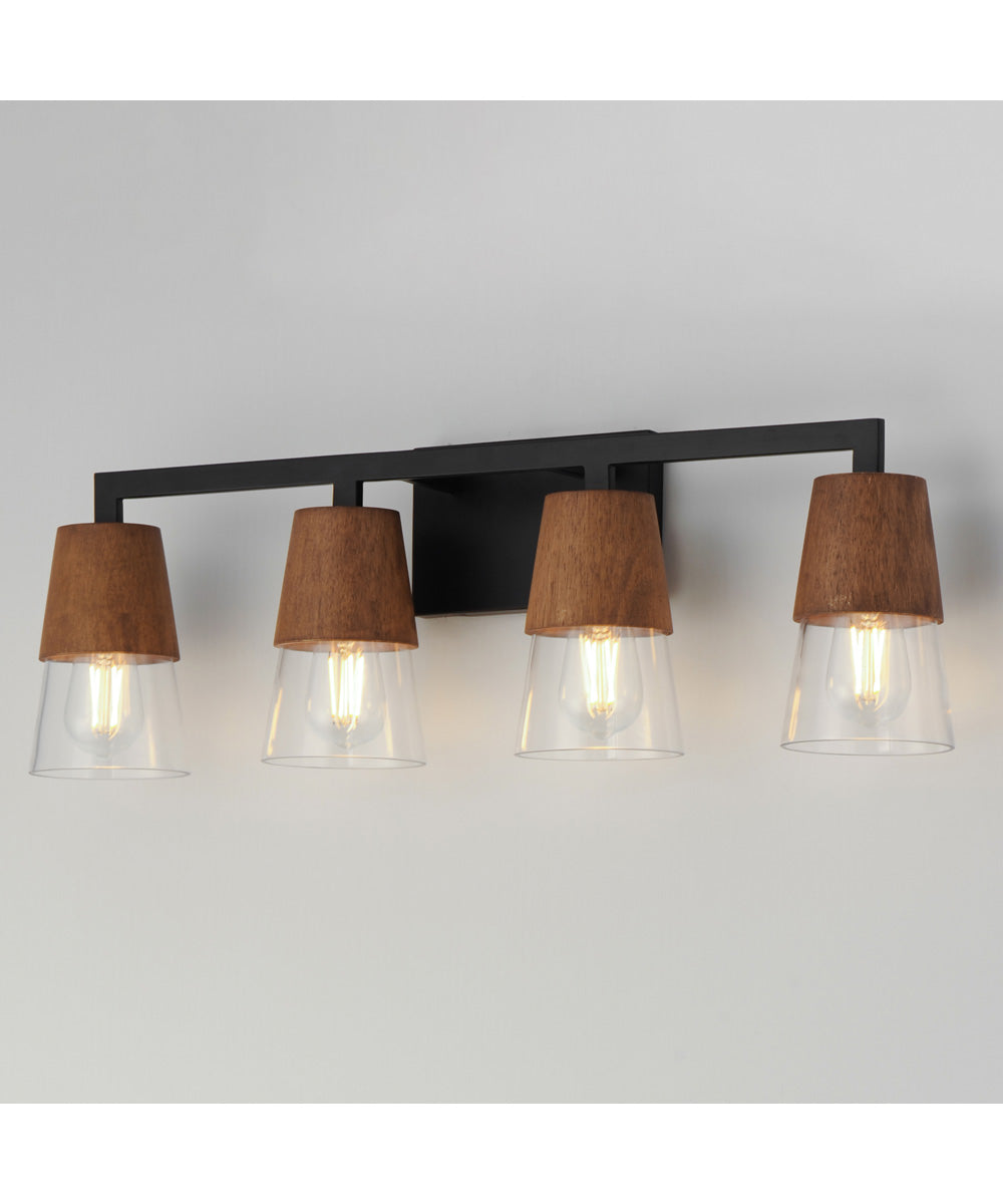 Carpenter 4-Light Bath Vanity Walnut / Black