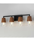 Carpenter 4-Light Bath Vanity Walnut / Black