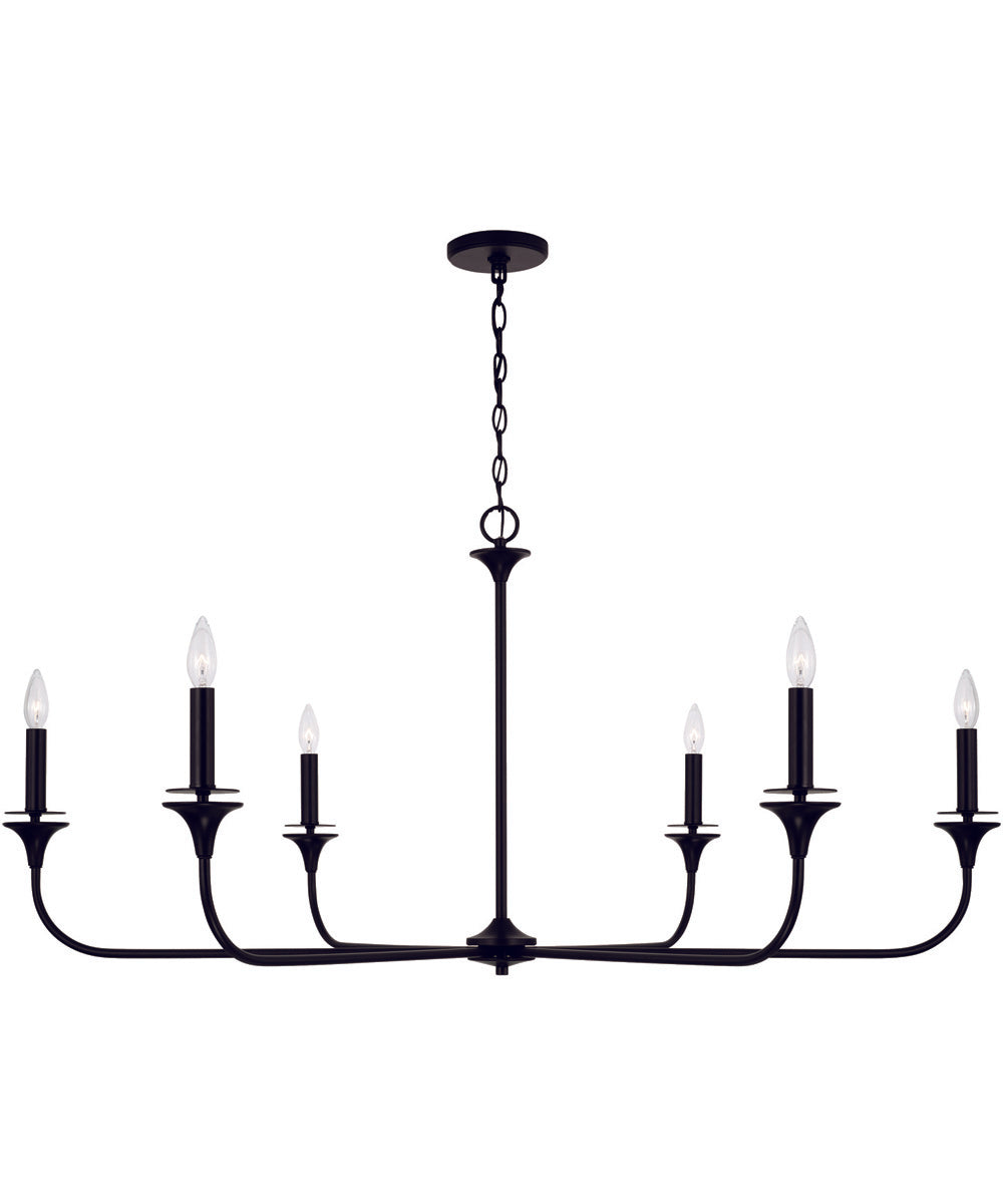 Presley 6-Light Chandelier Matte Black