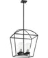 Odeon 4-light Pendant Matte Black