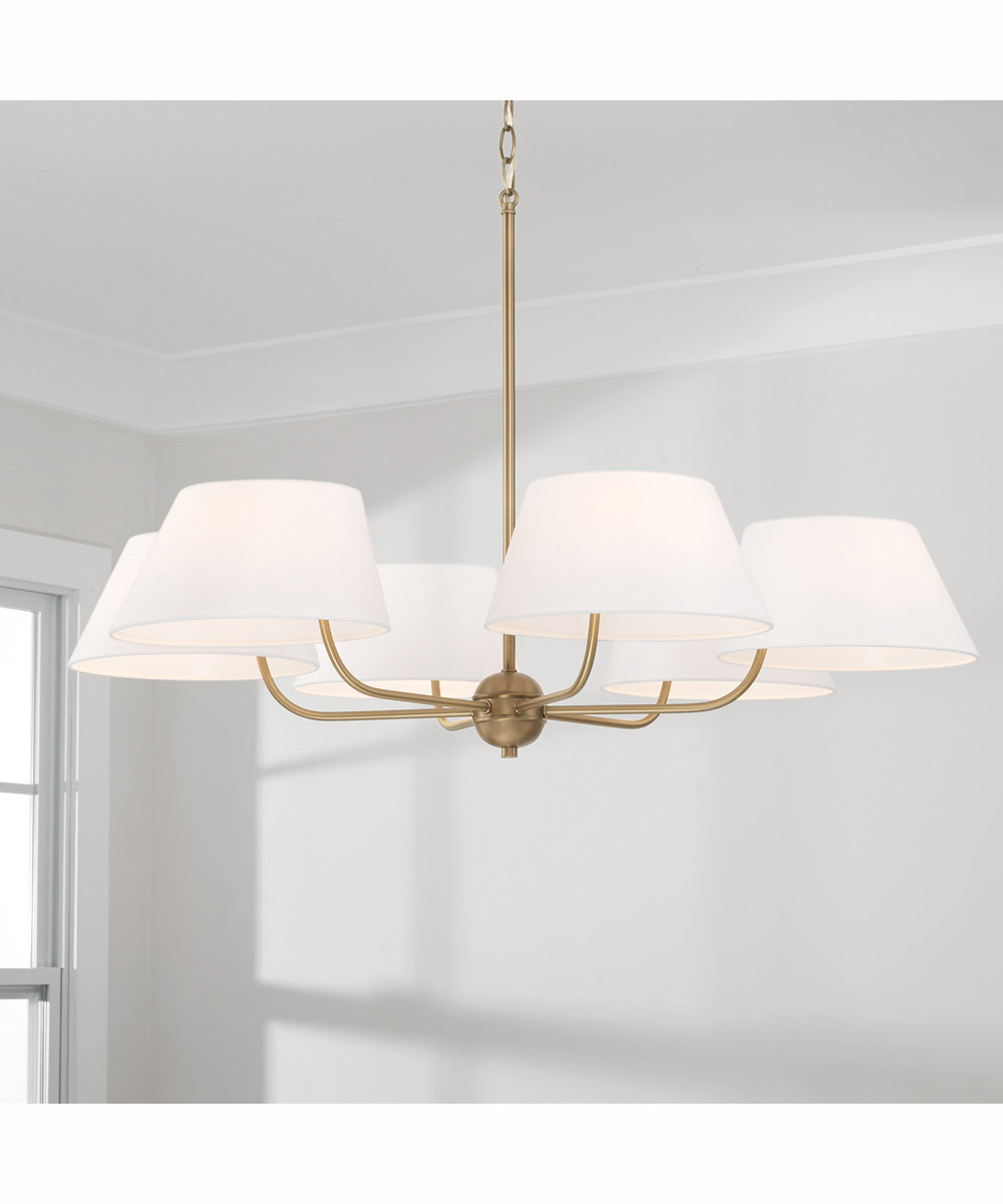 Welsley 6-Light Chandelier Aged Brass