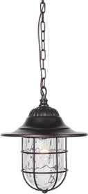 12"W Fairmont 1-Light Outdoor Pendant Oiled Bronze Gilded