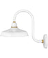 1-Light Small Tall Gooseneck Outdoor Barn Light in Gloss White