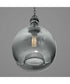 Zin 1-Light Recycled Blue Textured Glass Global Pendant Light Antique Bronze