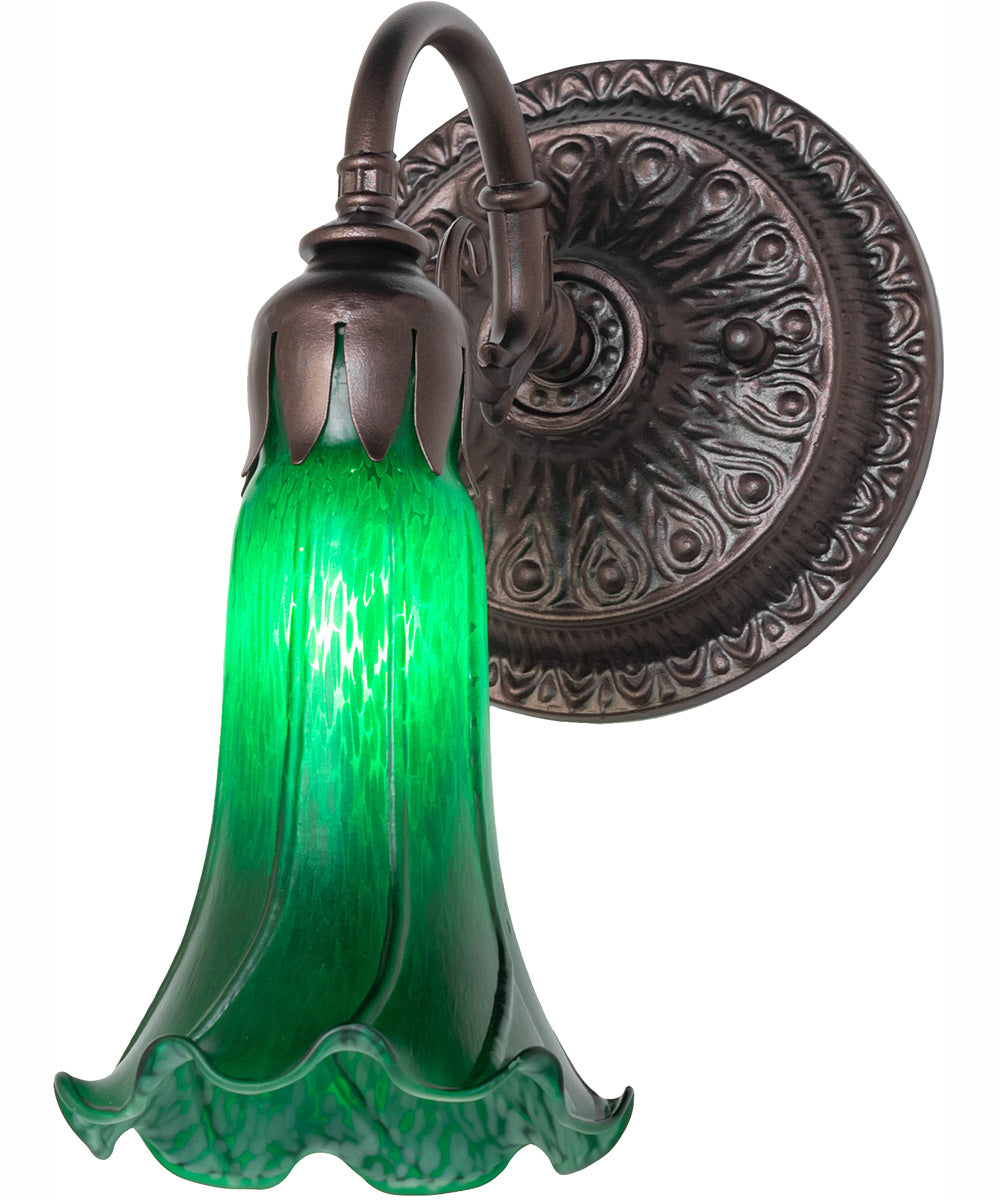 5.5" Wide Green Tiffany Pond Lily Wall Sconce