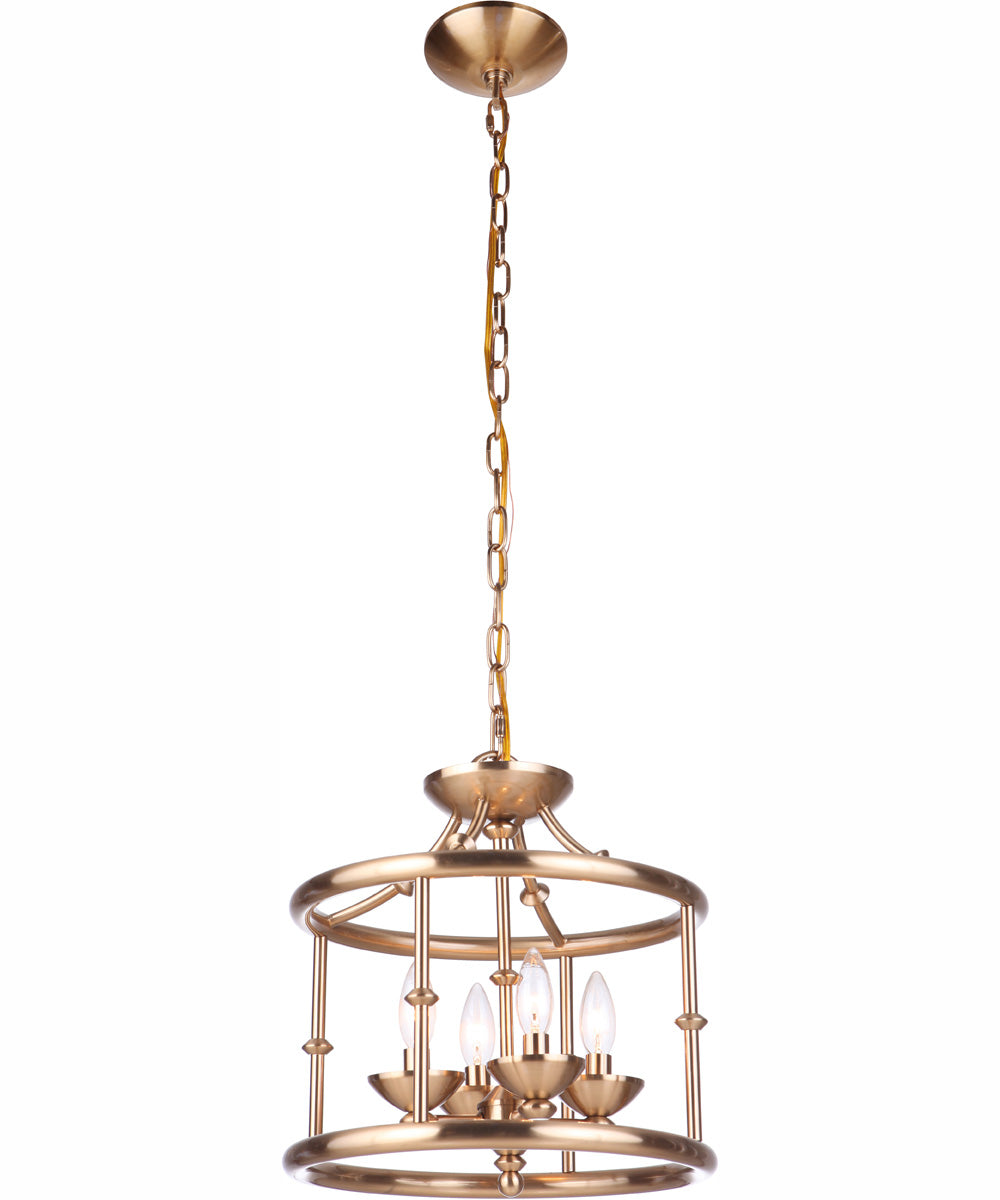 Marlowe 4-Light Convertible Semi Flush Satin Brass