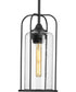 Watch Hill 1-Light Clear Seeded Glass Farmhouse Style Outdoor Hanging Pendant Lantern Textured Black